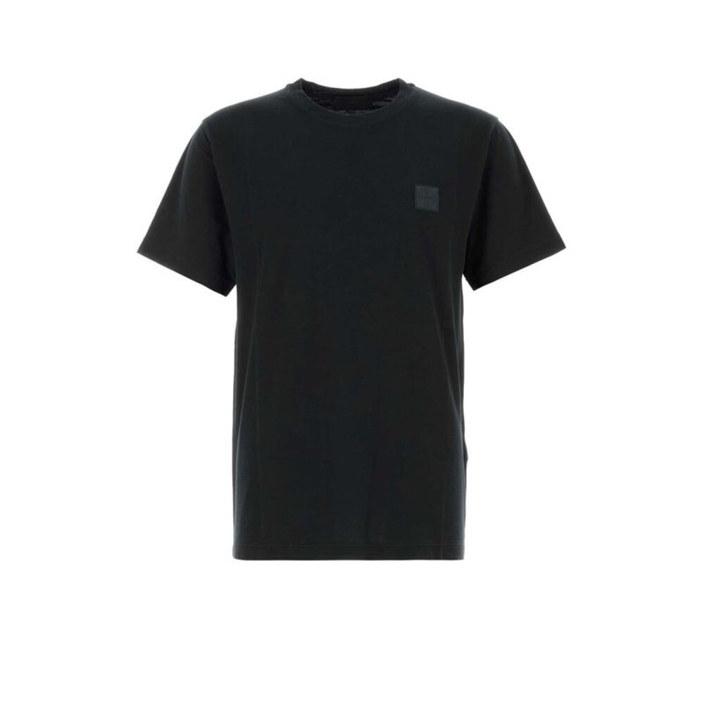 Stone Island Men Black Cotton T-Shirt